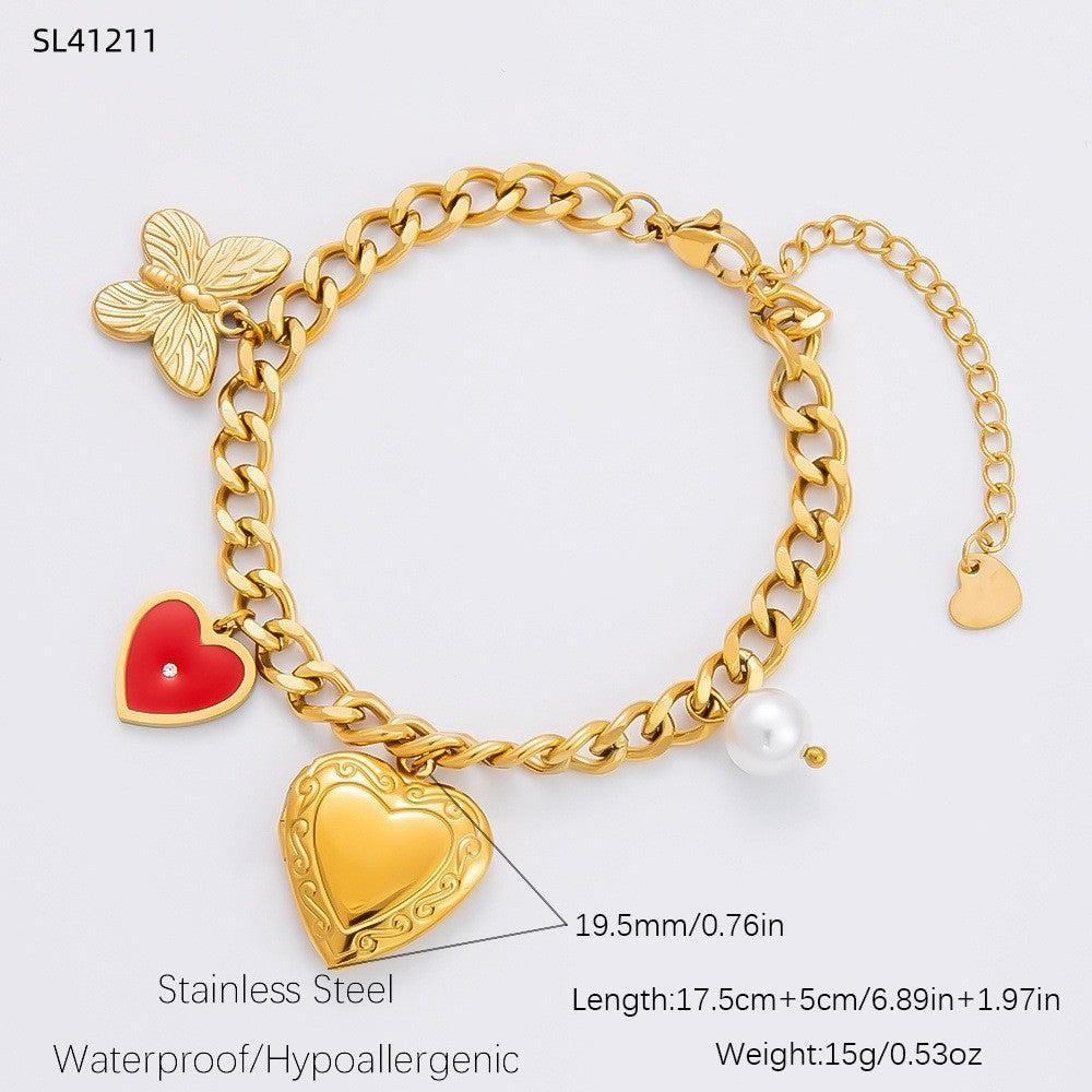 Wholesale INS style handmade pearl heart pendant
